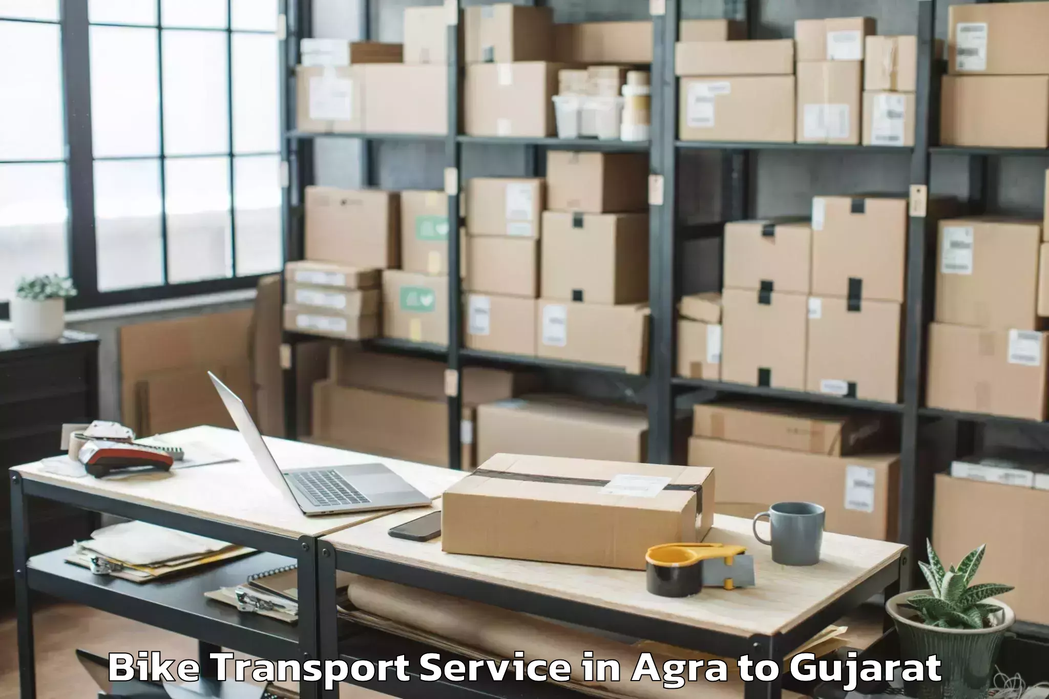 Reliable Agra to Prantij Bike Transport